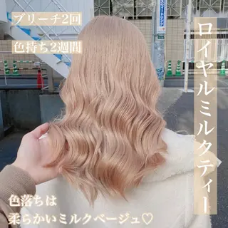 ロング カラー ヘアアレンジ メンズ キッズ マツエク・マツパ ブリーチの髪様 MASATOのヘアスタイル