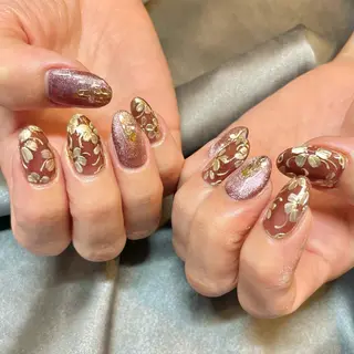ロング カラー パーマ ヘアアレンジ メンズ キッズ ネイル マツエク・マツパ アイブロウ el. by Aoのネイルデザイン