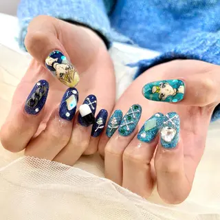 ロング 池袋痛ネイル Nok. 渡辺のネイルデザイン