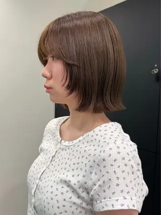 ミディアム カラー azumi/グレー ジュ/オリーブ/縮毛のヘアスタイル