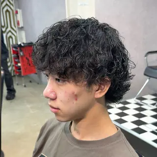 ミディアム パーマ ヘアアレンジ メンズ MENIN メンズ サロン 望月 涼太のヘアスタイル
