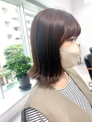 セミロング カラー パーマ ヘアアレンジ メンズ キッズ ネイル マツエク・マツパ アイブロウ 似合せレイヤー/ 柔らか透明感カラーのヘアスタイル