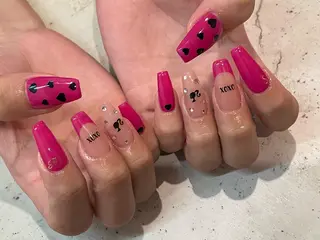 ネイル 韓国/ワンホン/長さ 出しつけ放題🎀のネイルデザイン