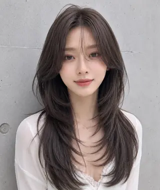 セミロング カラー ヘアアレンジ 🌫️大人韓国ヘア 🌫️naoyaのヘアスタイル