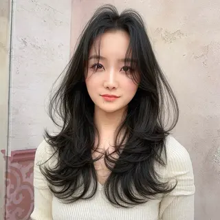 ロング カラー ブリーチなし 透明感カラー/艶髪のヘアスタイル