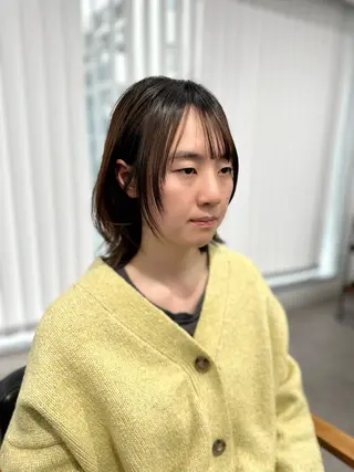 ミディアム カラー パーマ ヘアアレンジ メンズ キッズ 似合せレイヤー/ 柔らか透明感カラーのヘアスタイル
