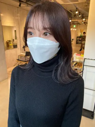 ミディアム カラー 外国人対応 佐久間のヘアスタイル