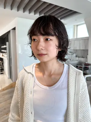 ショート パーマ パーマ / ボブ /ショート 谷口 陸のヘアスタイル