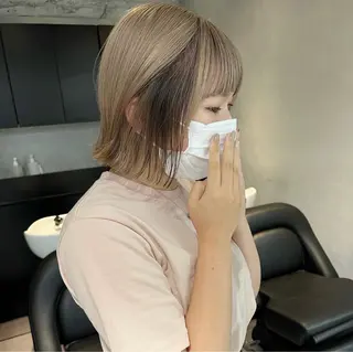 セミロング カラー ブリーチカラー特化 梅田中崎町/あかりのヘアスタイル