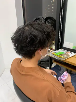 パーマ メンズ 🌷ラベンダーピンク 顔まわり🌷ねいろのヘアスタイル