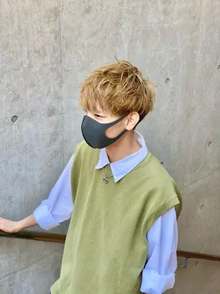 ショート カラー メンズ unopulir 景山 凌のヘアスタイル