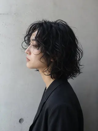 ミディアム パーマ 似合わせhair /モガミユナ🎀のヘアスタイル