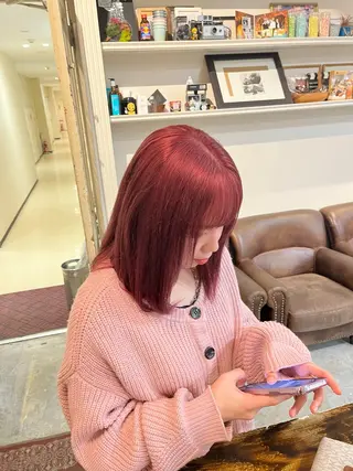 ミディアム カラー ヘアアレンジ 高島 凜のヘアスタイル