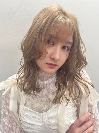 ロング パーマ ヘアアレンジ ️ちば🩵JILLE 恵比寿 透明感カラーのヘアスタイル