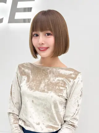 ショート カラー ヘアアレンジ 縮毛矯正🤍 盛れるボブ/ひかりのヘアスタイル