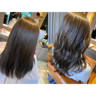 カラー 🩵盛れる顔周り/ 艶カラーemi🩵のヘアスタイル