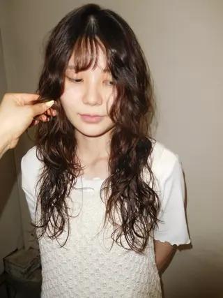 ロング パーマ ひな🐥ハイトーン/ レイヤーカット🎼のヘアスタイル