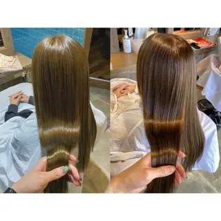 カラー 🩵盛れる顔周り/ 艶カラーemi🩵のヘアスタイル