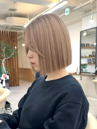 ショート カラー 似合わせボブ/縮毛 /ハイトーン/ひさとのヘアスタイル