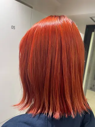 ミディアム カラー 暖色カラー/レイヤー スタイル みはる🌙のヘアスタイル