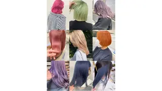 ミディアム カラー レイヤーウルフ エクステ磯部のヘアスタイル
