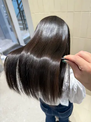 ロング パーマ ヘアアレンジ 縮毛矯正/髪質改善/ ブリーチ毛/木元渓太のヘアスタイル