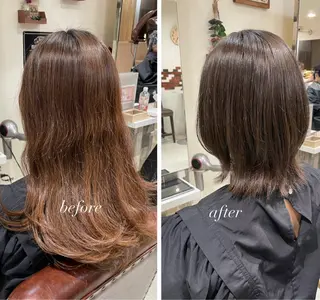 セミロング カラー KAI RIKAのヘアスタイル