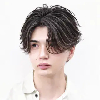 ショート カラー パーマ ヘアアレンジ メンズ メンズメッシュパーマ 😈 RIKU渋谷のヘアスタイル