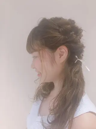 セミロング ヘアアレンジ 清水 ちひろ ✄トップスタイリストのヘアスタイル