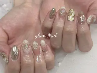 ネイル エツメ💅 長さ出し🎀デザインのネイルデザイン