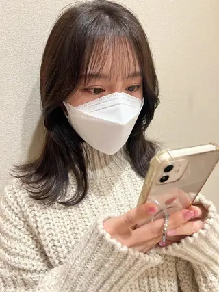 ミディアム カラー 外国人対応 佐久間のヘアスタイル