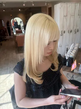 ミディアム カラー 西村 弘輝 パーマ/艶髪カラーのヘアスタイル