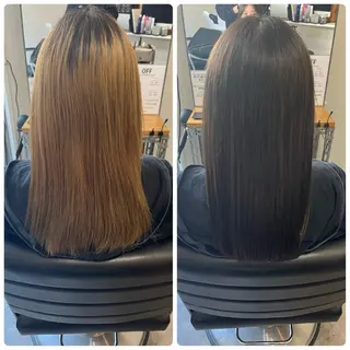 セミロング カラー OFF YUYAのヘアスタイル