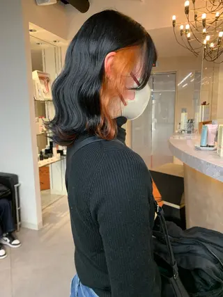 ミディアム カラー りん 🎀韓国スタイルのヘアスタイル
