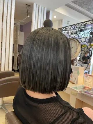 セミロング カラー 東恩納 誠のヘアスタイル