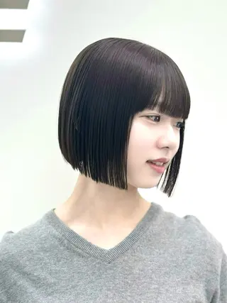 ショート カラー ヘアアレンジ 縮毛矯正🤍 ボブ/ HIKARIのヘアスタイル