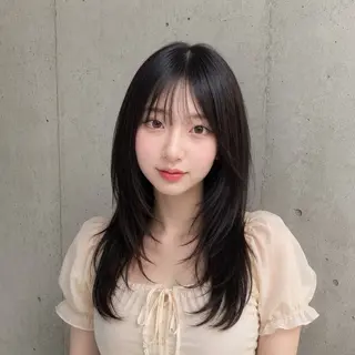 ロング カラー 盛れる顔まわりカット 髪質改善/渋谷/れんのヘアスタイル