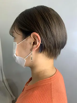 ショート カラー ボブパーマコテ巻き風 パーマNo1深江秀平のヘアスタイル