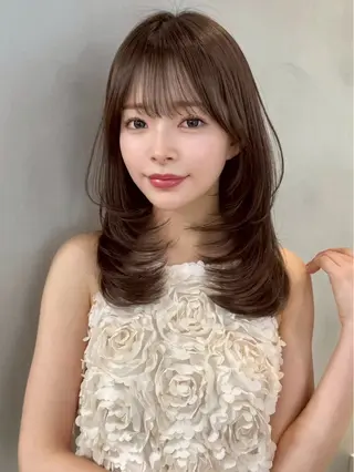 ミディアム カラー ヘアアレンジ 艶髪特化/矯正/ 髪質改善/吉田光佑のヘアスタイル