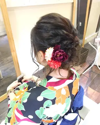 ミディアム カラー パーマ ヘアアレンジ メンズ キッズ ネイル マツエク・マツパ brille ~eyelash~のヘアスタイル