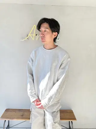 ショート カラー パーマ メンズ 【毛流れヘア】 人気No.1/ユウキのヘアスタイル