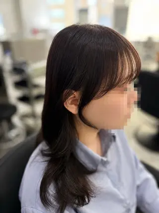 セミロング カラー ヘアアレンジ 透明感カラー/顔周り カット🌸サクラ🌸のヘアスタイル