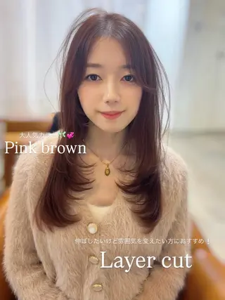 ロング カラー 𝘈𝘐𝘙𝘐♡ レイヤーカットのヘアスタイル