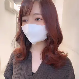ミディアム カラー 透明感カラー✂︎ /縮毛矯正/YUKAのヘアスタイル