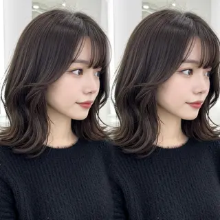ミディアム ✨顔周りで垢抜け🦋 韓国レイヤー✨北千住のヘアスタイル