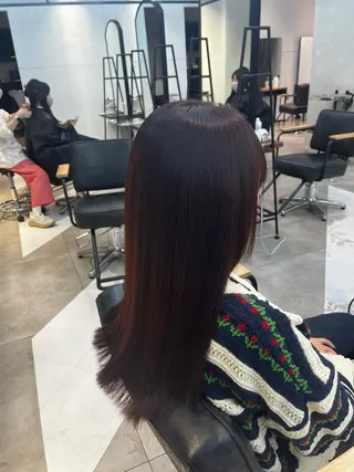 ミディアム カラー センターパート/カラ ーメッシュ📍ﾕﾘのヘアスタイル