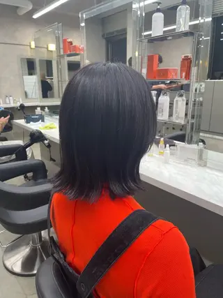 ミディアム カラー パーマ ヘアアレンジ メンズ キッズ ネイル マツエク・マツパ アイブロウ 🦋縮毛/韓国レイヤ ー/透明感カラー🦋のヘアスタイル
