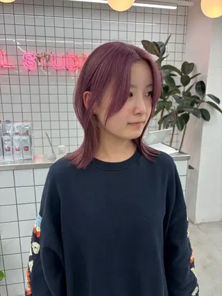 ミディアム カラー ヘアアレンジ 夕羽夢🍓矢場/ JILLSTUDIOのヘアスタイル
