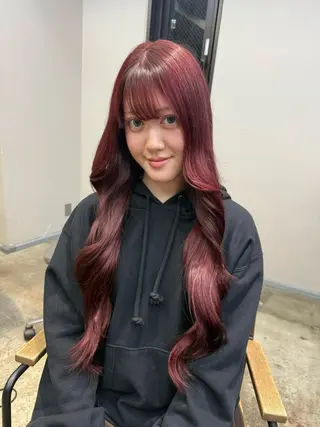 ロング カラー ブリーチカラー特化 梅田中崎町/あかりのヘアスタイル