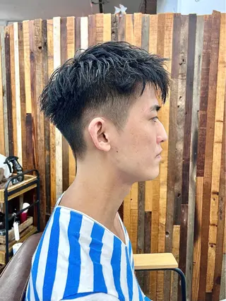 ショート メンズ 再現性大人メンズヘア 毛流れパーマ木村陸弥のヘアスタイル